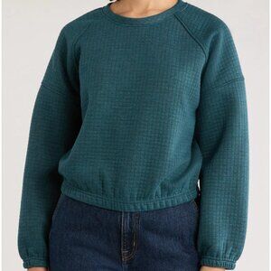 Marine Layer Corbet Crewneck Quilted Dark Teal Size XS NWT $ 128